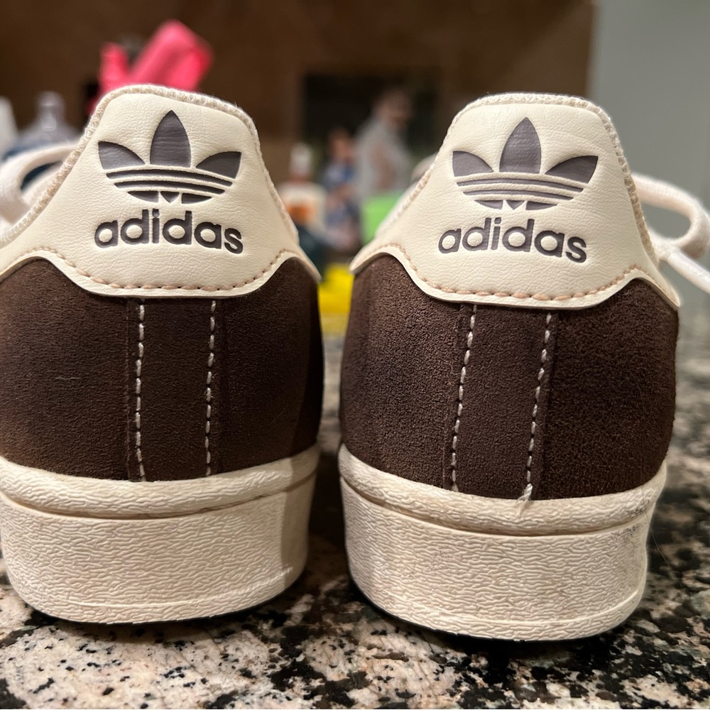 adidas Brown and Cream Retro Sneakers
